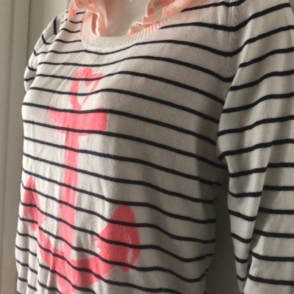 Garage striped Sailor sweater neon pink anchor - Picture 3 of 3